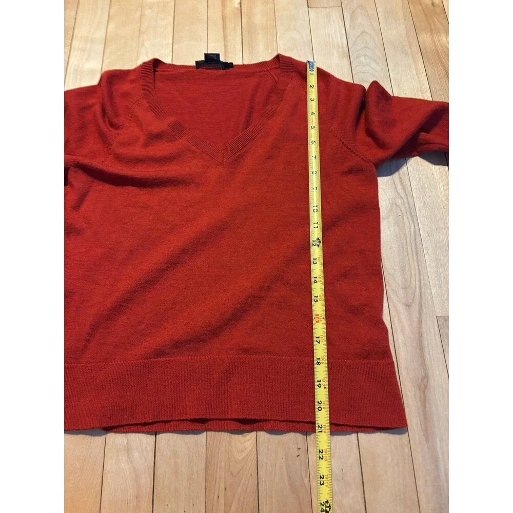 Pendleton Women's 100% Merino Wool v neck Sweater large orange medium - Picture 8 of 9